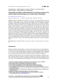 Community Assembly of Adult Odonates In