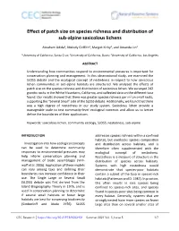 Effect of Patch Size on Species Richness and Distribution of Sub-Alpine Saxicolous Lichens