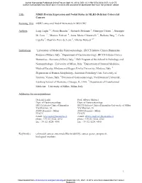 MSH3 Protein Expression and Nodal Status in MLH1-Deficient Colorectal Cancers Running Title