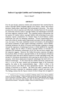 Indirect Copyright Liability and Technological Innovation