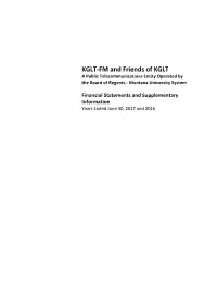 KGLT Financial Statements & Auditor's Report