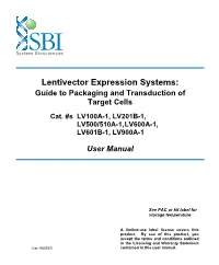 Lentivector Expression Systems: Guide to Packaging and Transduction of Target Cells