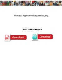 Microsoft Application Request Routing