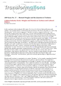Stiegler and Derrida on Technics and Cultural Politics by Robert Sinnerbrink