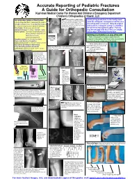 Accurate Reporting of Pediatric Fractures a Guide for Orthopedic Consultation