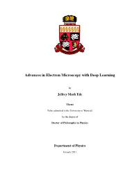 Advances in Electron Microscopy with Deep Learning