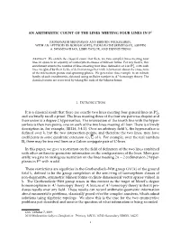 An Arithmetic Count of Lines Meeting Four Lines in P3