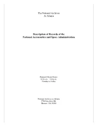Description of Records of the National Aeronautics and Space Administration