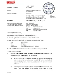 Application (Approval of Proposal) Filed April 19, 2021