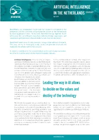 Artificial Intelligence in the Netherlands Summary July 2018