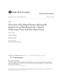 Detection of the Filarial Parasite Mansonella Streptocerca in Skin Biopsies by a Nested Polymerase Chain Reaction-Based Assay Peter U