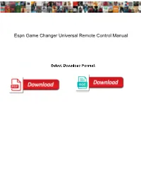 Espn Game Changer Universal Remote Control Manual
