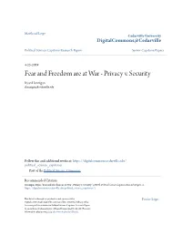 Fear and Freedom Are at War - Privacy V