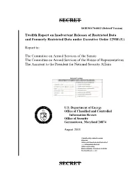 SECRET SECRET 2 APPENDIX: SUMMARY of FINDINGS (U) (Deleted Version)