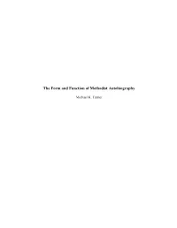 The Form and Function of Methodist Autobiography