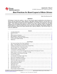 Best Practices for Board Layout of Motor Drivers
