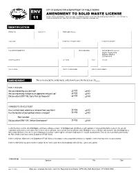 ENV-11 License Amendment