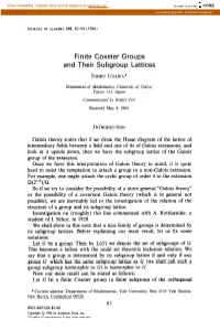 Finite Coxeter Groups and Their Subgroup Lattices