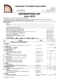 June 2015 the Distribution List Instructions and Information Are on Page 4
