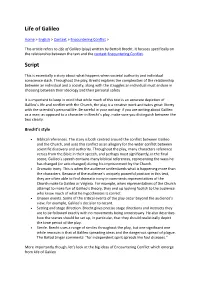 Life of Galileo Script