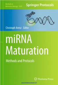 Microrna Maturation -- Methods and Protocols