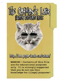 WARNING - Contents of This File Are for Educational Purposes Only