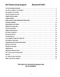 2021 Patriotic & Unity Songbook