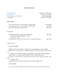 Bob Fischer's CV
