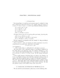 Chapter 1. Sentential Logic
