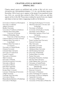Chapter Annual Reports Spring 2012