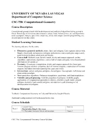 CSC-758: Computational Geometry Course Description