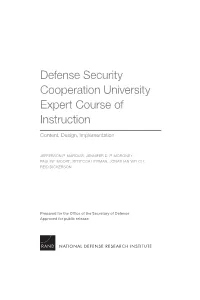 Defense Security Cooperation University Expert Course of Instruction