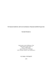Developmental Plasticity and Circuit Mechanisms of Dopamine-Modulated Aggression Darshini Mahadevia Submitted in Partial Fulfill