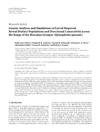Genetic Analyses and Simulations of Larval Dispersal Reveal Distinct