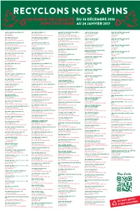 Liste Des Points De Collecte Des Sapins À Paris