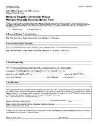 National Register of Historic Places Multiple Property Documentation Form