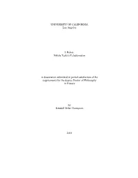 Nikola Tesla's Telautomaton a Dissertation Submitted in Partial Satisfaction Of