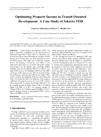 Optimizing Property Income in Transit Oriented Development: a Case Study of Jakarta TOD