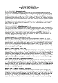 Reading Groups Collection Multiple-Copy Titles Available for Loan Master List Revised January 2014