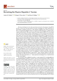 Revisiting the Elusive Hepatitis C Vaccine