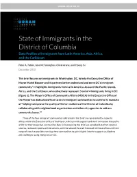 State of Immigrants in DC