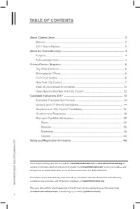 Table of Contents Table