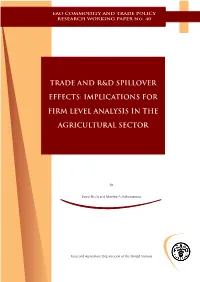 Trade and R&D Spillover Effects: Implications for Firm Level Analysis