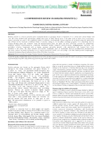A Comprehensive Review on Barleria Prionitis (L.)