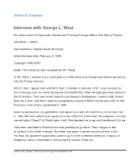 Interview with George L. West