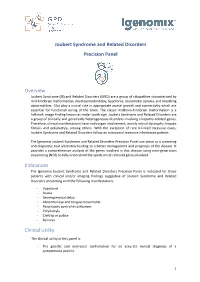 Joubert Syndrome and Related Disorders Precision Panel Overview Indications Clinical Utility