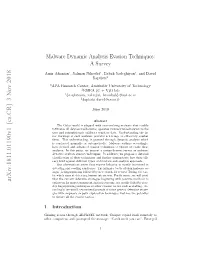 Malware Dynamic Analysis Evasion Techniques: a Survey