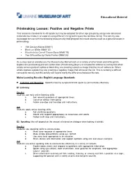 Printmaking Lesson: Positive and Negative Prints