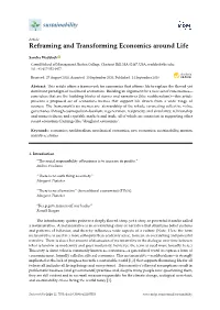 Reframing and Transforming Economics Around Life