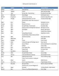 2020 Assessment Institute Participant List Firstname Lastname Title